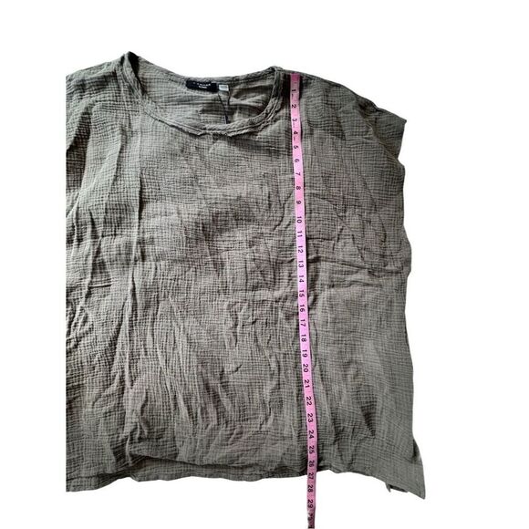 Tahari Woman 3X Olive Green 100% Cotton Sleeveless Crew Neck Tank Crinkle Gauze - Picture 6 of 10